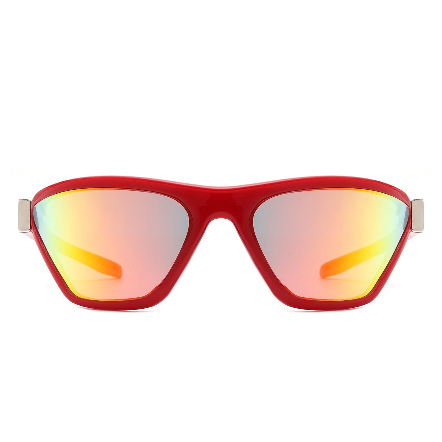 Luminize - Square Mirrored Wrap Around Sport Sunglasses